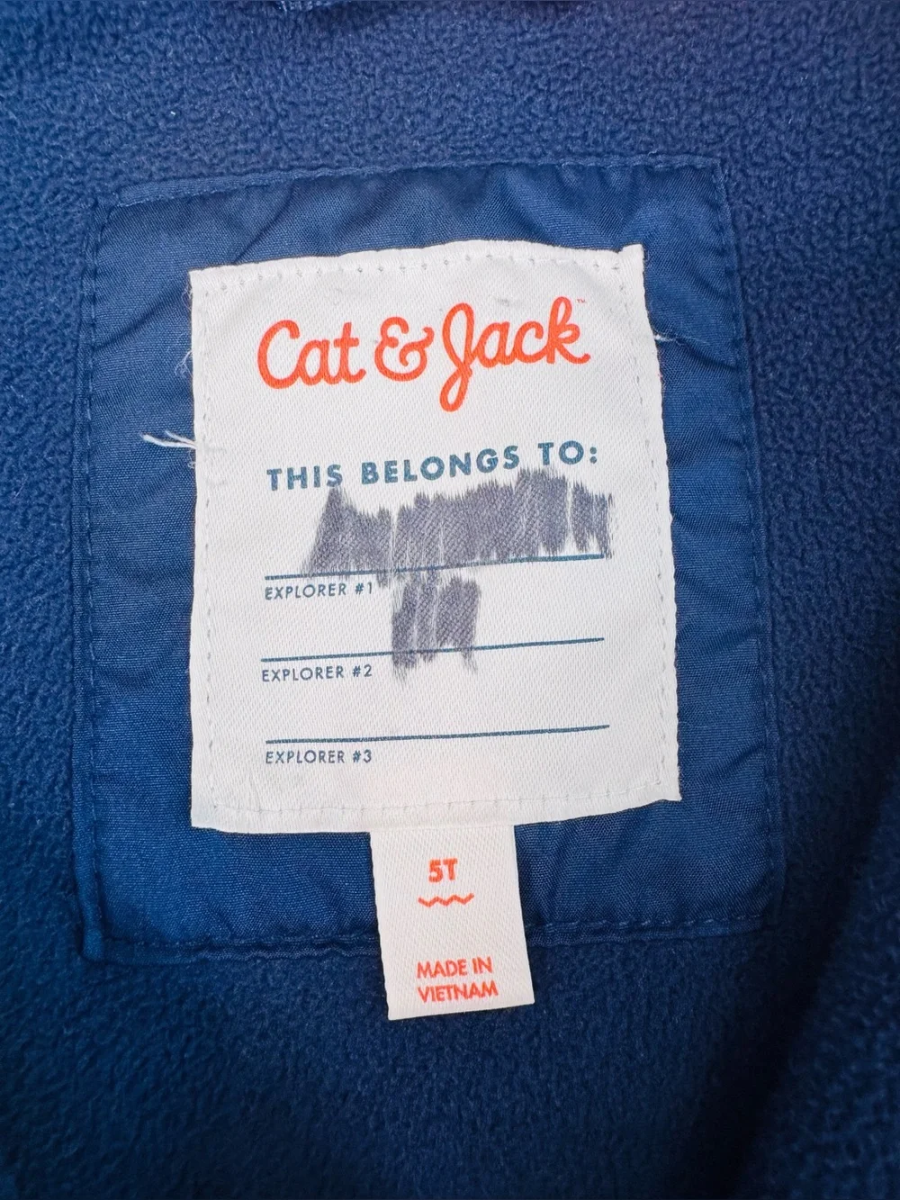 Cat & Jack Toddler Navy Blue Fleece Quilted Zip-Up Jacket - Size 5T